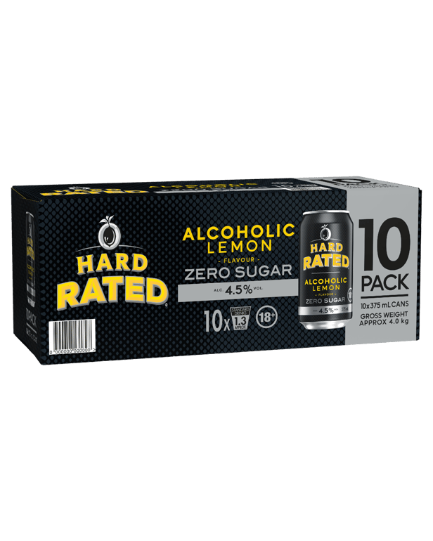 Hard Rated Lemon Zero Sugar 10 × 375mL cans