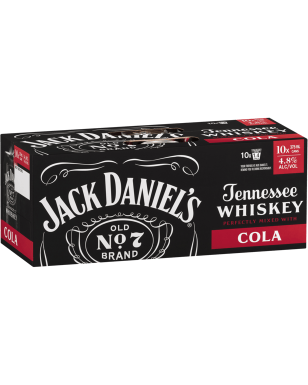 Jack Daniel’s & Cola 10 × 375mL cans