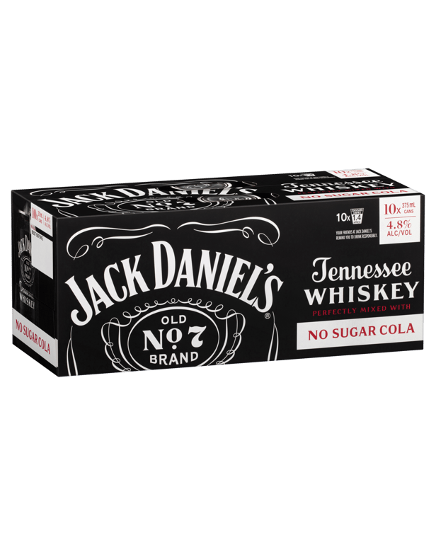 Jack Daniel’s & No Sugar Cola 10 × 375mL