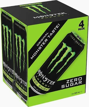 Monster Energy Zero Sugar 4 × 500mL