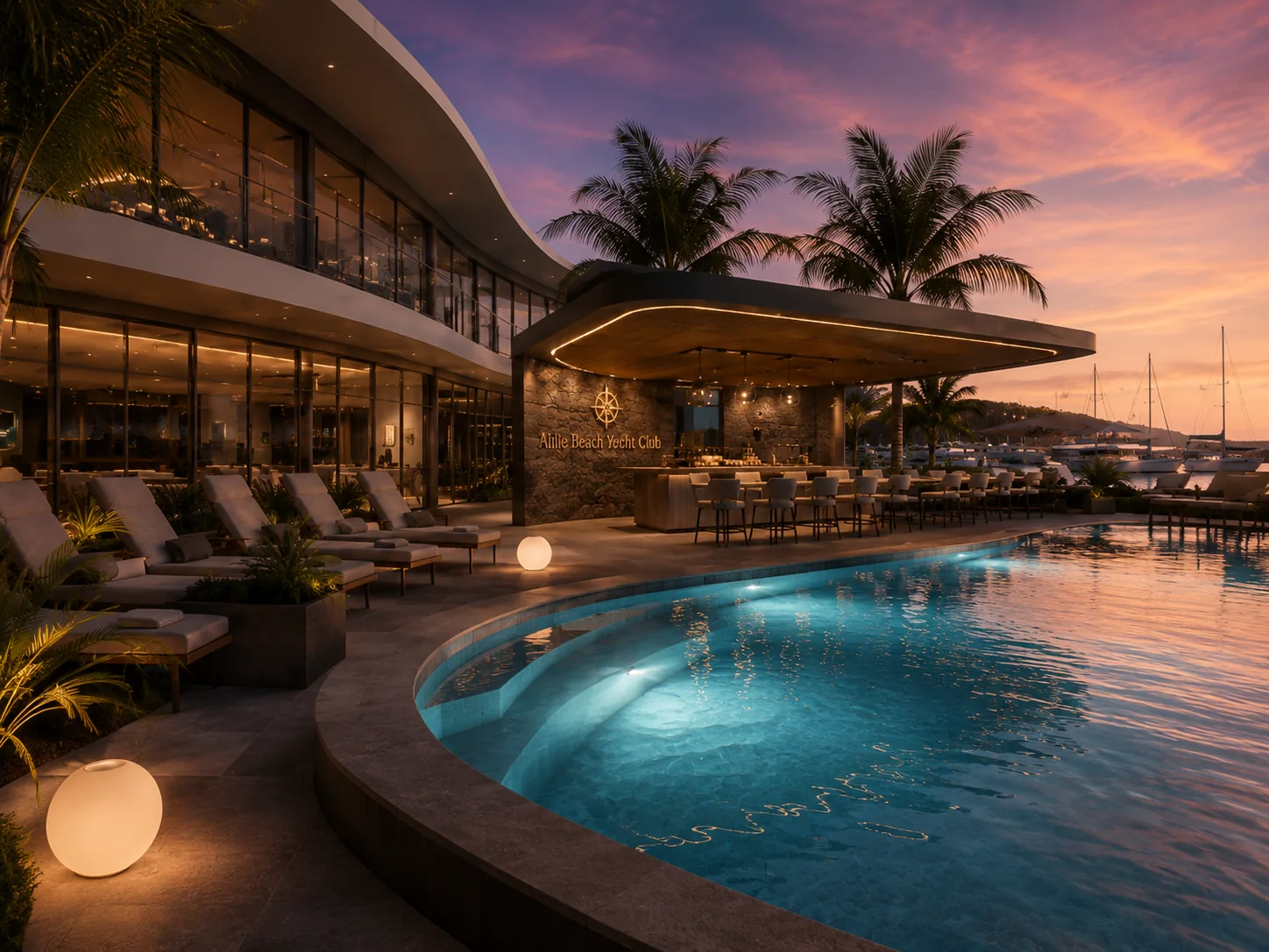 Waterfront pool artist impression