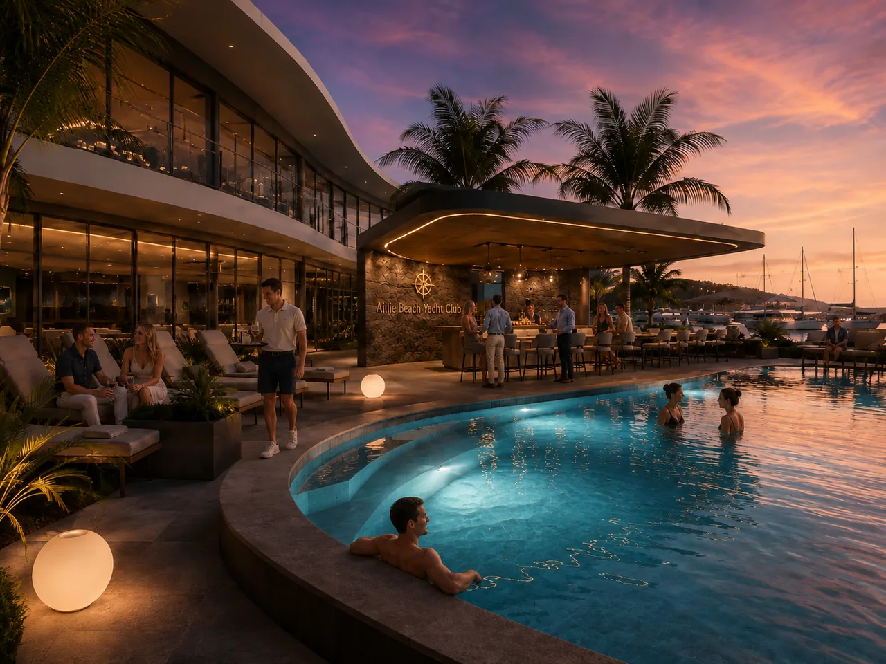 Pool & Cabanas at the proposed Airlie Beach Yacht Club
